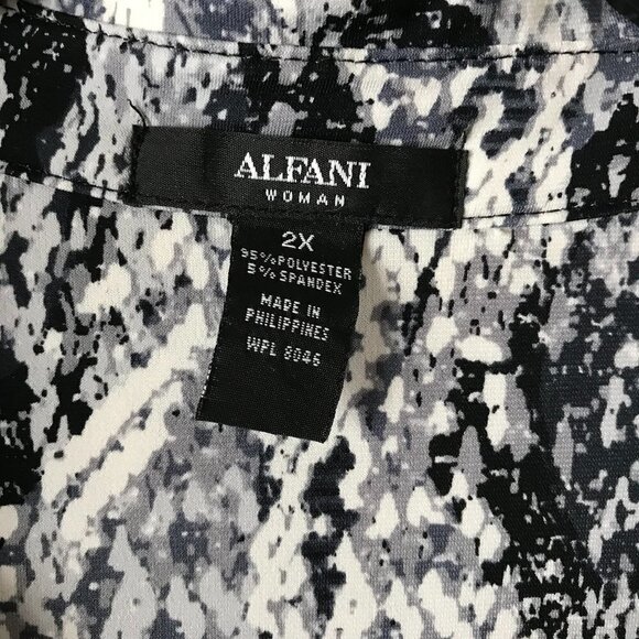 Alfani Women Geometric Print Blouse - Size XXL - Picture 4 of 8